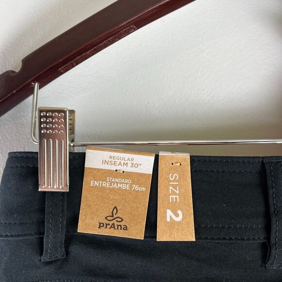 prAna Womens Halle Straight Fit Hiking Active Pant II Sz 2/30"L in Black UPF 50+ - Picture 5 of 9